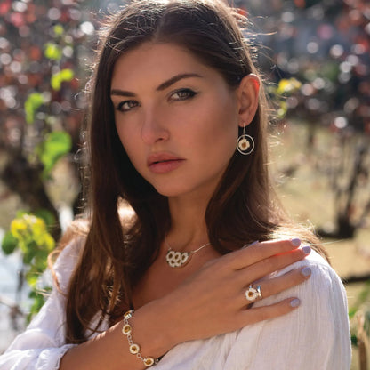 Broche en argent | Marguerite | Demi-lune