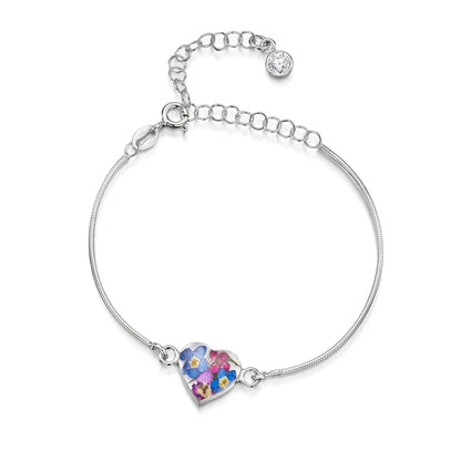 Bracelets personnalisés en argent sterling avec pierre de naissance en forme de fleur | Violette hurlante®