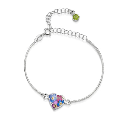 Bracelets personnalisés en argent sterling avec pierre de naissance en forme de fleur | Violette hurlante®