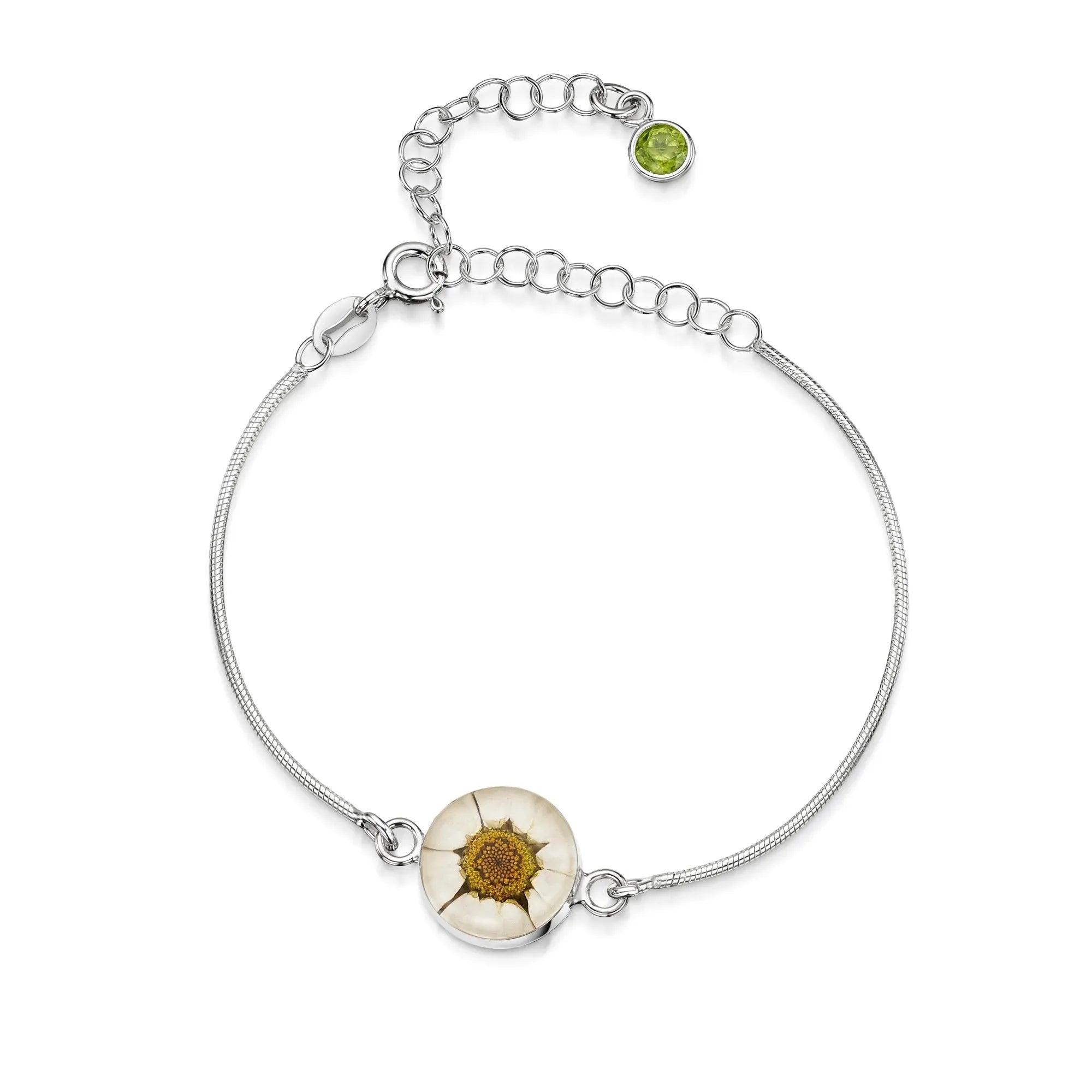 Bracelets personnalisés en argent sterling avec pierre de naissance en forme de fleur | Violette hurlante®