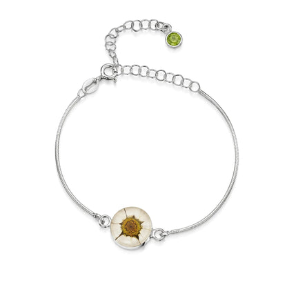 Bracelets personnalisés en argent sterling avec pierre de naissance en forme de fleur | Violette hurlante®