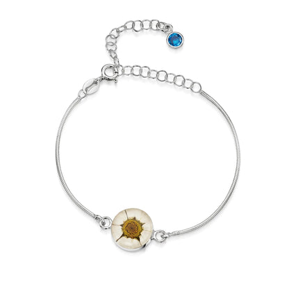 Bracelets personnalisés en argent sterling avec pierre de naissance en forme de fleur | Violette hurlante®