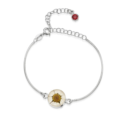 Bracelets personnalisés en argent sterling avec pierre de naissance en forme de fleur | Violette hurlante®
