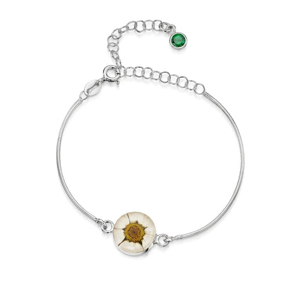 Bracelets personnalisés en argent sterling avec pierre de naissance en forme de fleur | Violette hurlante®