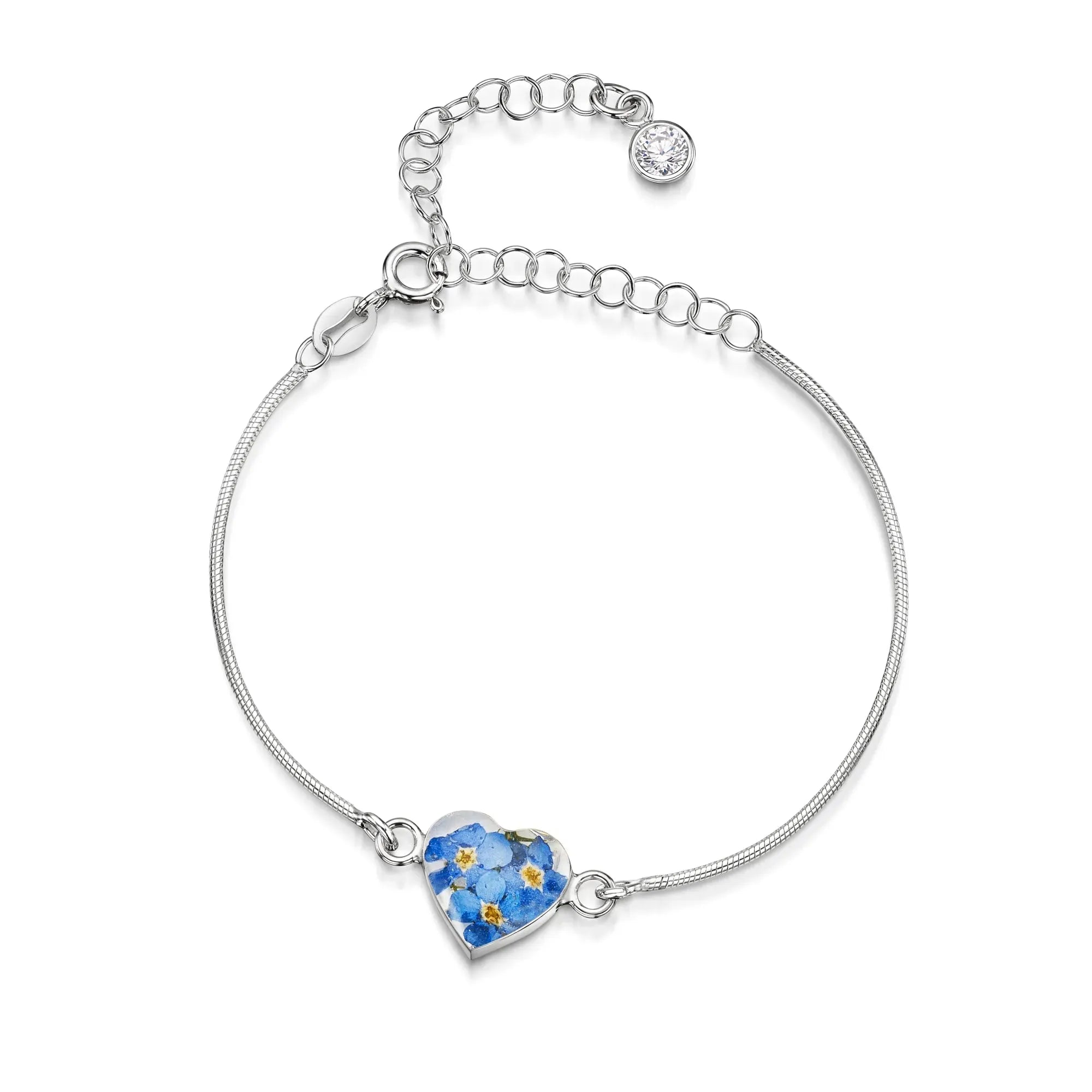 Bracelets personnalisés en argent sterling avec pierre de naissance en forme de fleur | Violette hurlante®