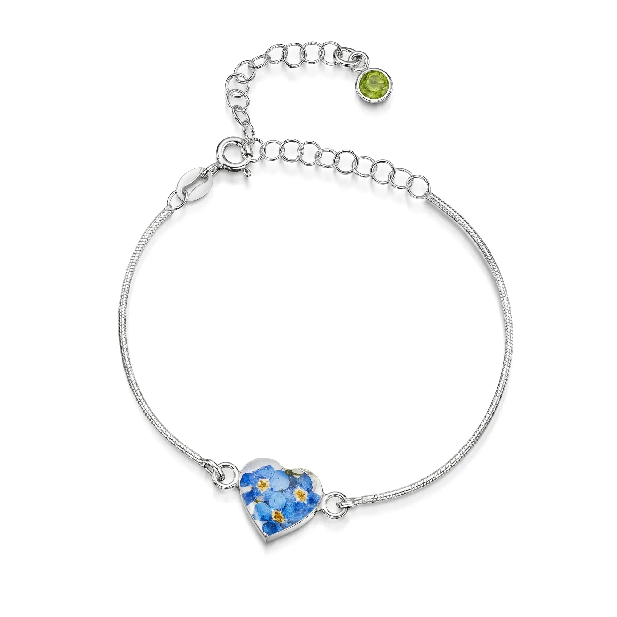 Bracelets personnalisés en argent sterling avec pierre de naissance en forme de fleur | Violette hurlante®