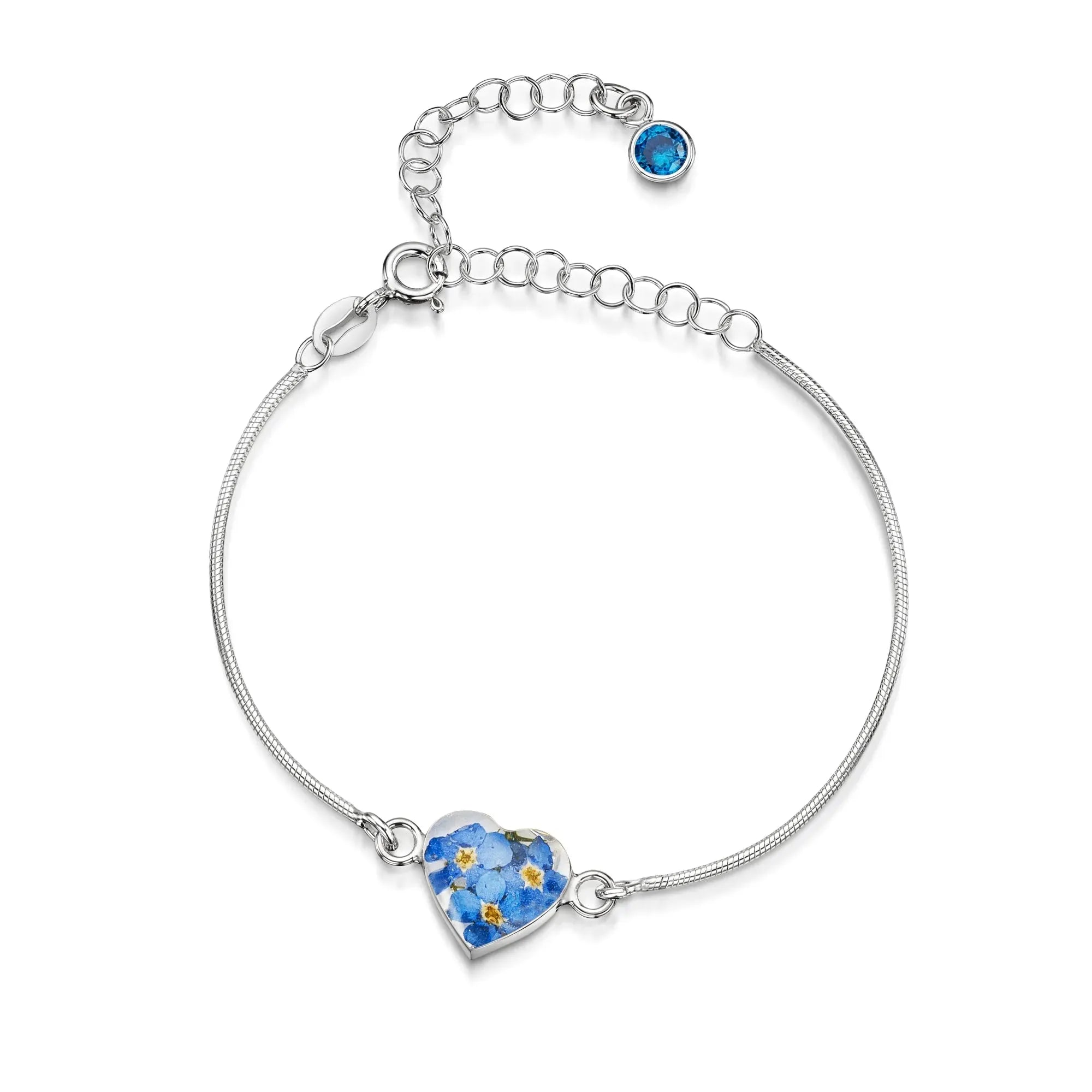 Bracelets personnalisés en argent sterling avec pierre de naissance en forme de fleur | Violette hurlante®