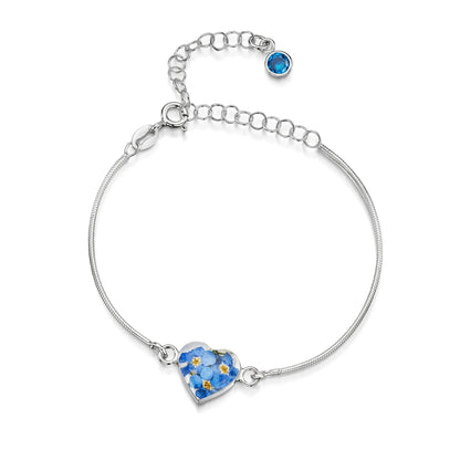Bracelets personnalisés en argent sterling avec pierre de naissance en forme de fleur | Violette hurlante®