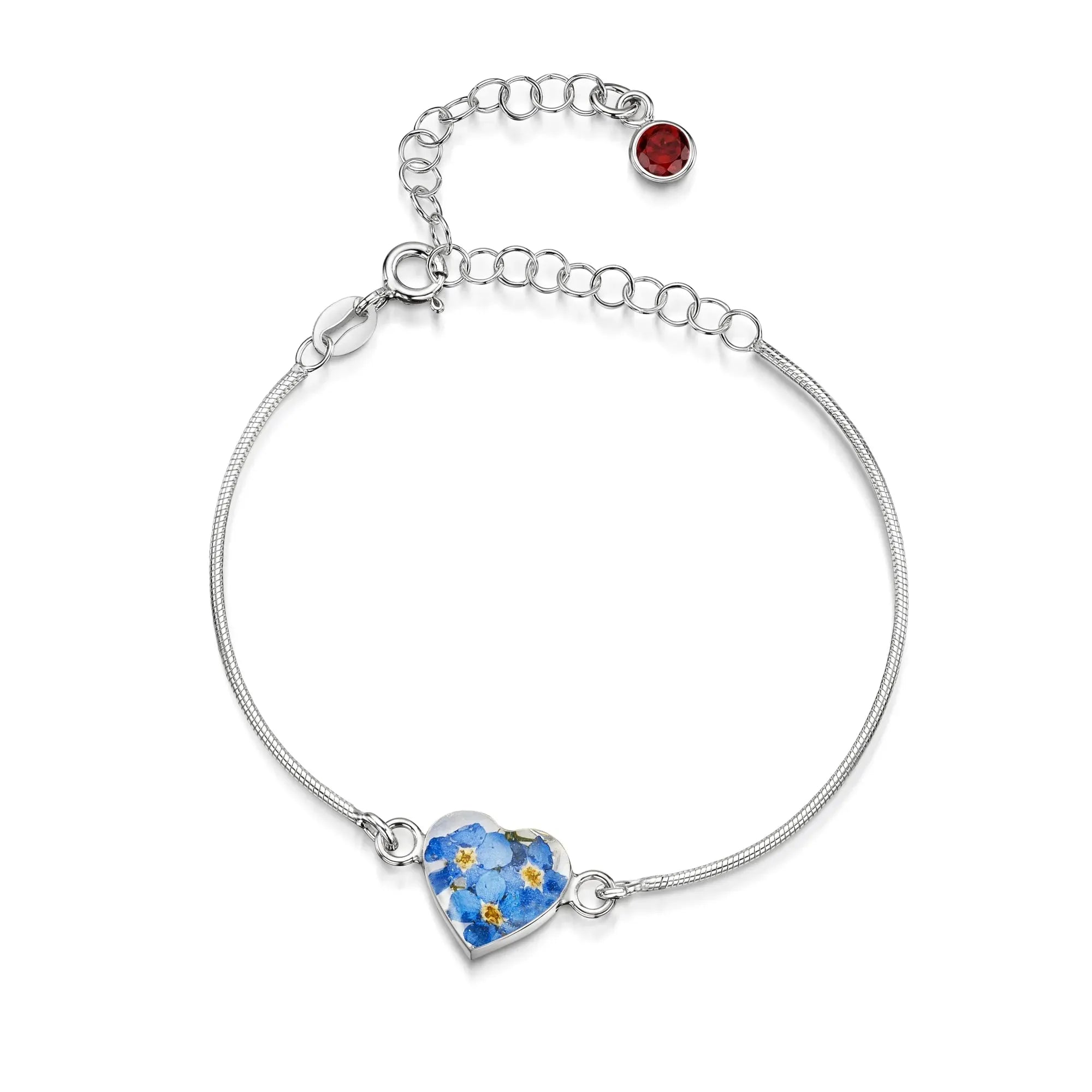 Bracelets personnalisés en argent sterling avec pierre de naissance en forme de fleur | Violette hurlante®