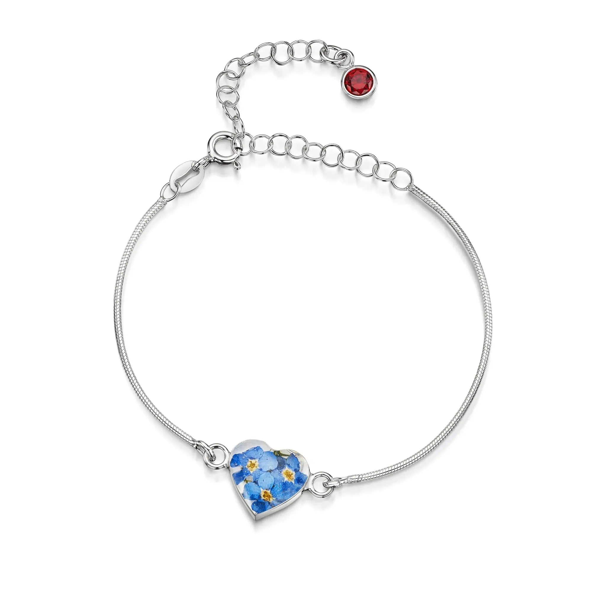 Bracelets personnalisés en argent sterling avec pierre de naissance en forme de fleur | Violette hurlante®