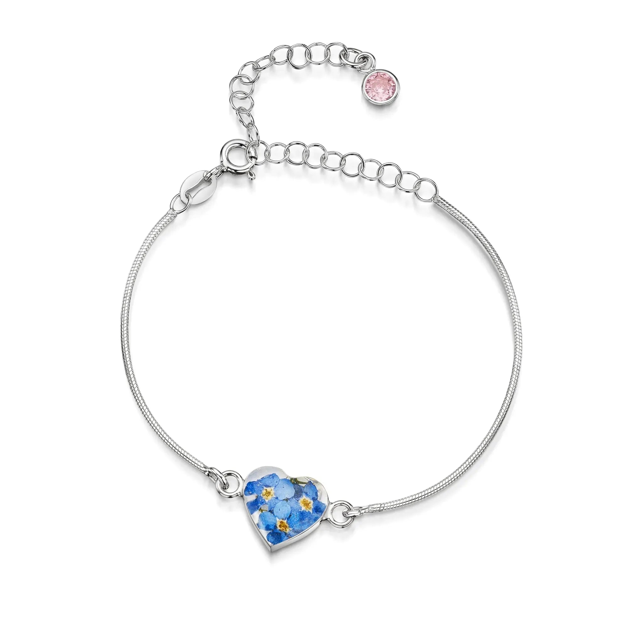 Bracelets personnalisés en argent sterling avec pierre de naissance en forme de fleur | Violette hurlante®