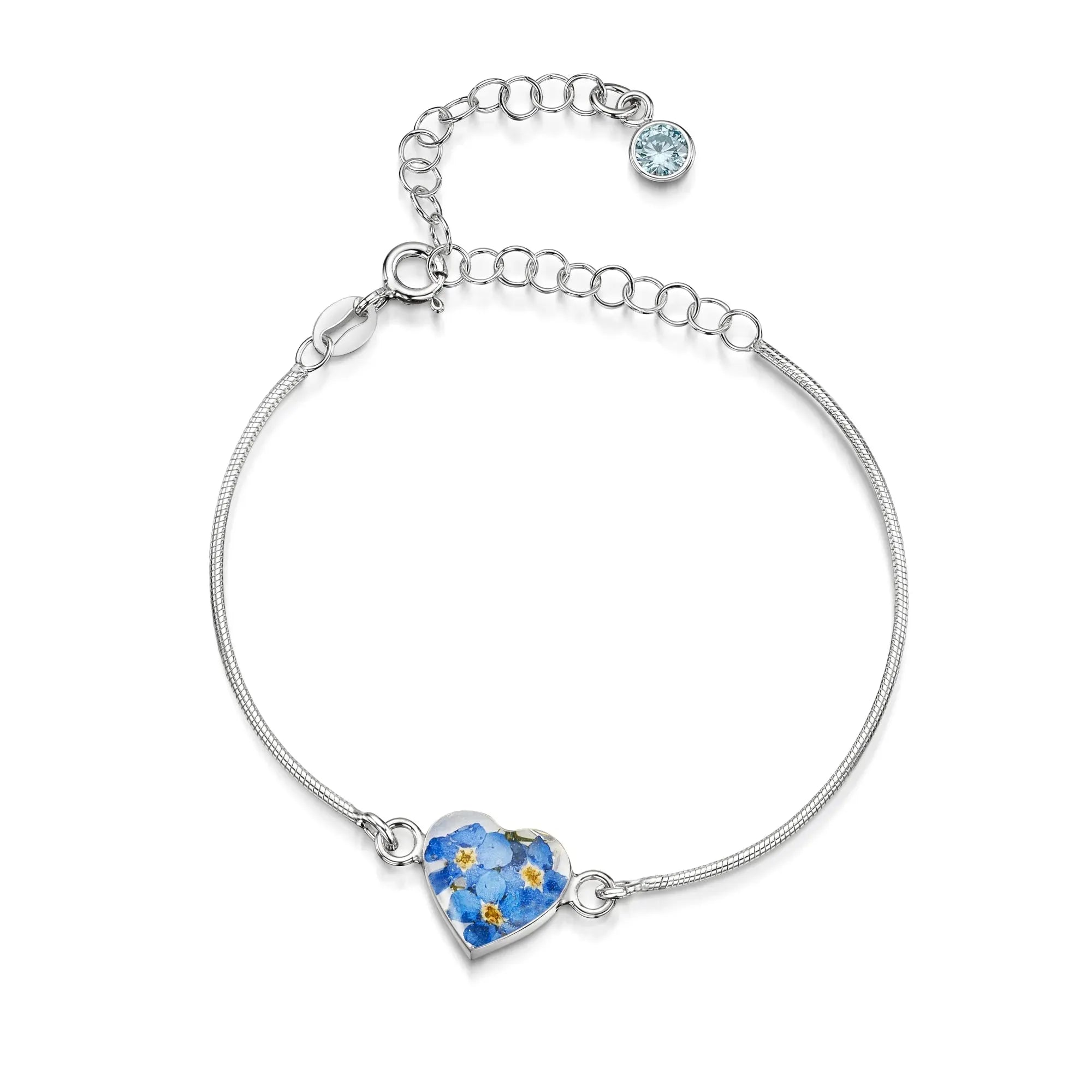 Bracelets personnalisés en argent sterling avec pierre de naissance en forme de fleur | Violette hurlante®