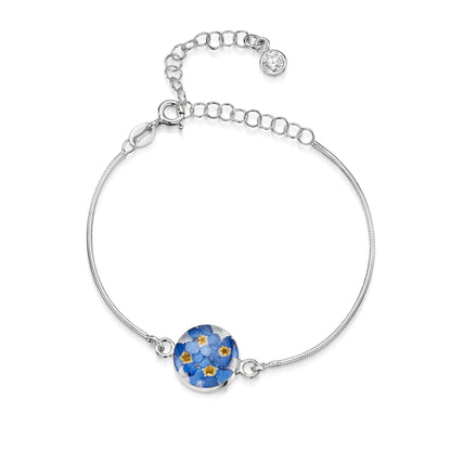 Bracelets personnalisés en argent sterling avec pierre de naissance en forme de fleur | Violette hurlante®