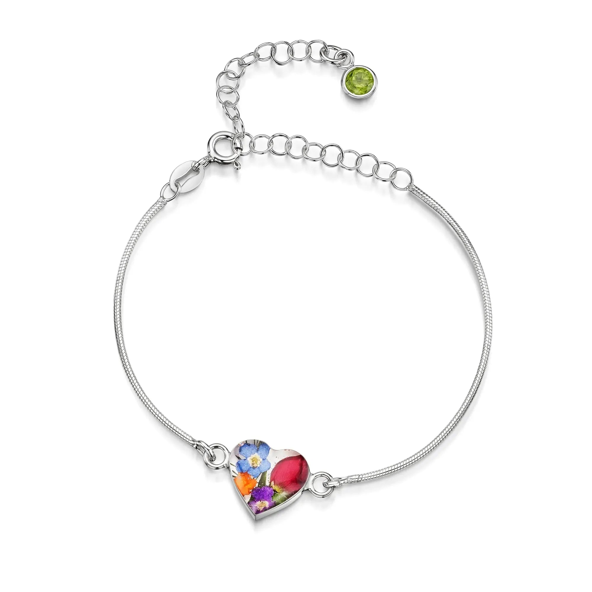 Bracelets personnalisés en argent sterling avec pierre de naissance en forme de fleur | Violette hurlante®