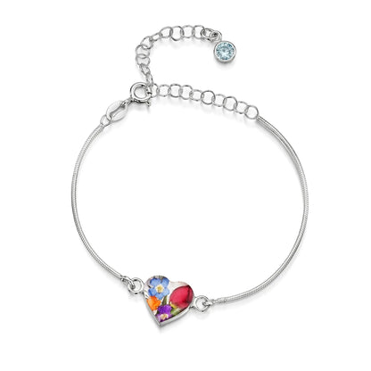 Bracelets personnalisés en argent sterling avec pierre de naissance en forme de fleur | Violette hurlante®