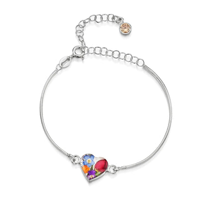 Bracelets personnalisés en argent sterling avec pierre de naissance en forme de fleur | Violette hurlante®