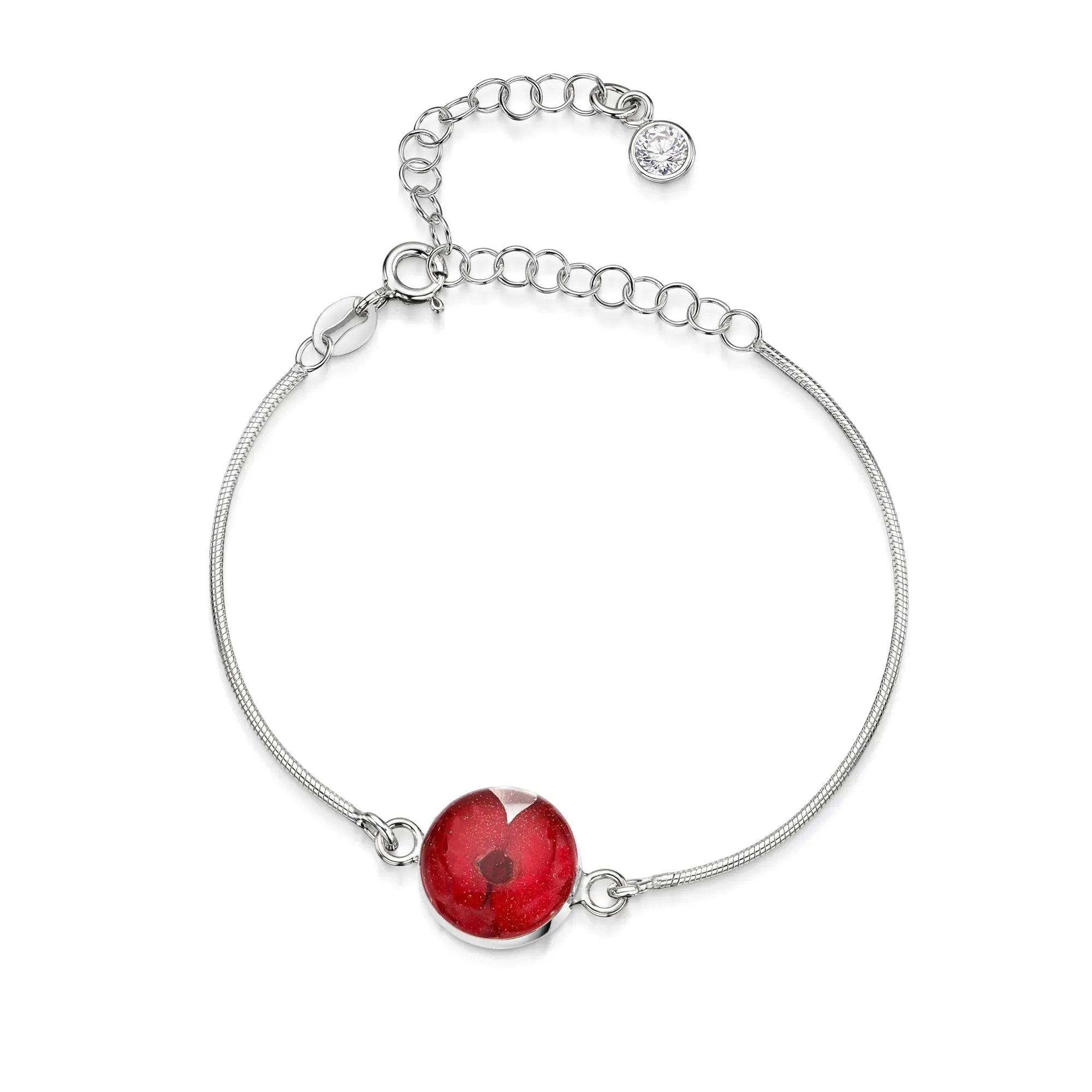 Bracelets personnalisés en argent sterling avec pierre de naissance en forme de fleur | Violette hurlante®