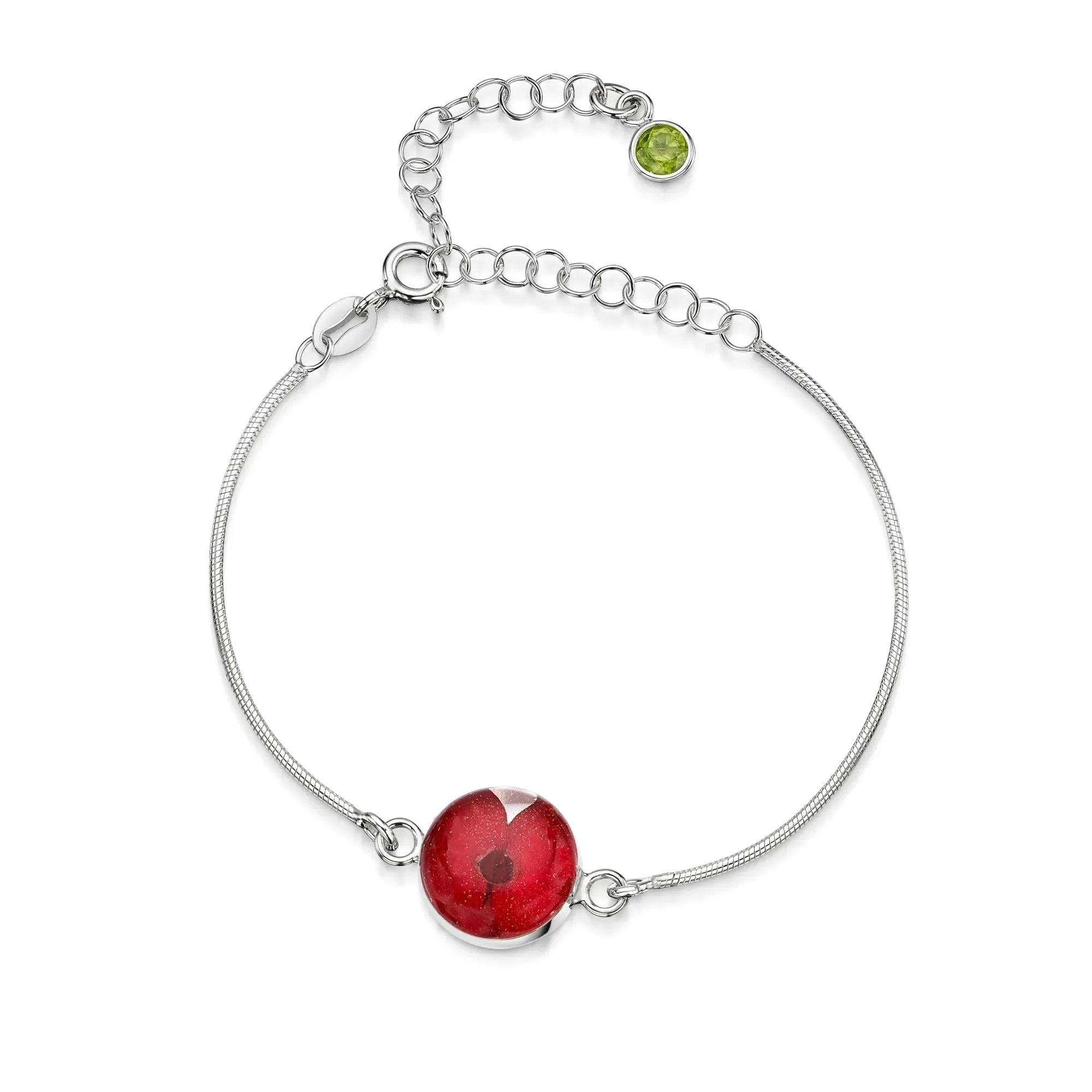 Bracelets personnalisés en argent sterling avec pierre de naissance en forme de fleur | Violette hurlante®