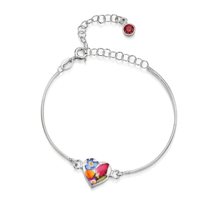 Bracelets personnalisés en argent sterling avec pierre de naissance en forme de fleur | Violette hurlante®