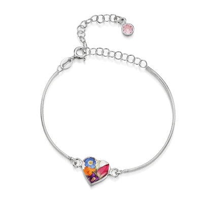 Bracelets personnalisés en argent sterling avec pierre de naissance en forme de fleur | Violette hurlante®